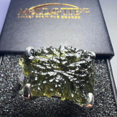 Moldavite Silver Ring - Size 8.5