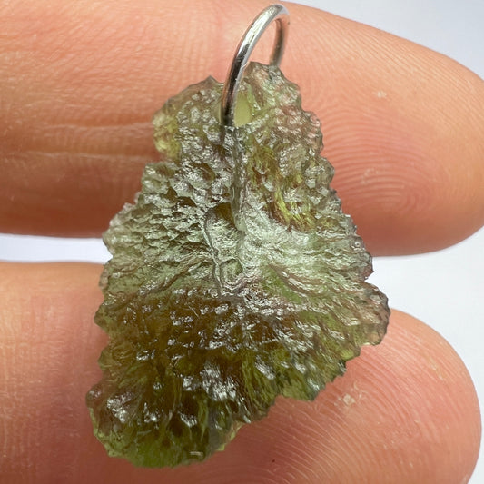 Sterling Silver Moldavite Pendant | 1.92g | Maly Chlum
