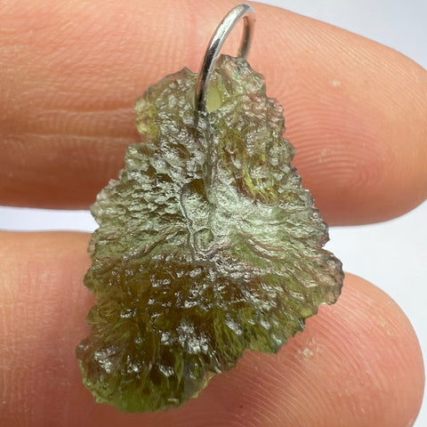 Sterling Silver Moldavite Pendant | 1.92g | Maly Chlum