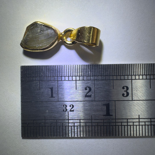 Gold Plated Moldavite Pendant | 1.25g | Chlum