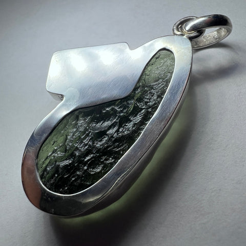 Moldavite & Herkimer Silver Pendant | 5.6g | Vrabce