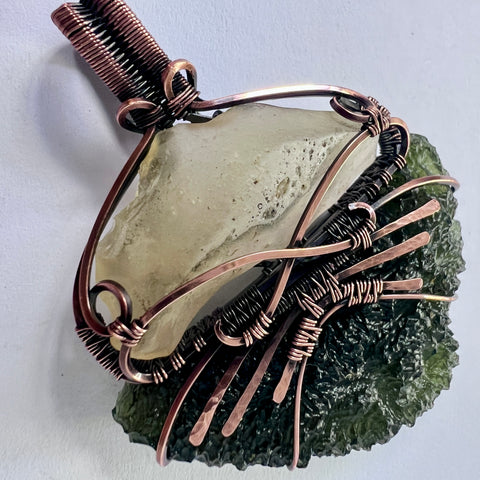 Copper Moldavite & LDG pendant | 14.31g | Maly Chlum