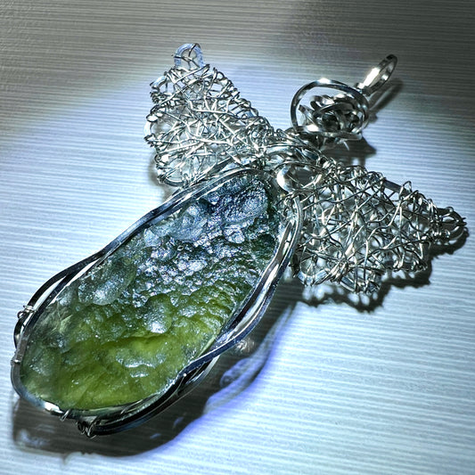 Moldavite Angel Pendant I 2.86g I Marouskovo Pole