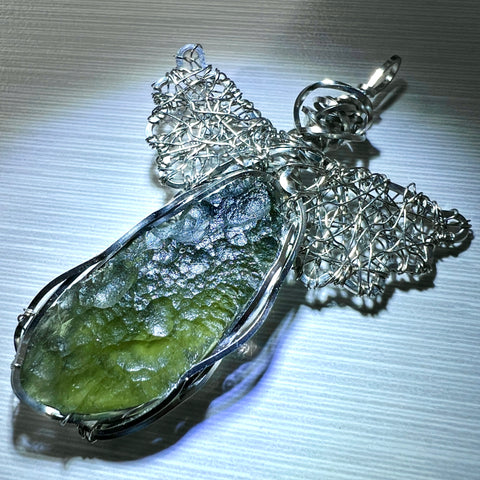 Moldavite Angel Pendant I 2.86g I Marouskovo Pole
