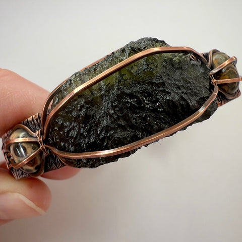 Antiqued Copper with Leopard Skin Jasper Accents | 6.55g | Chlum