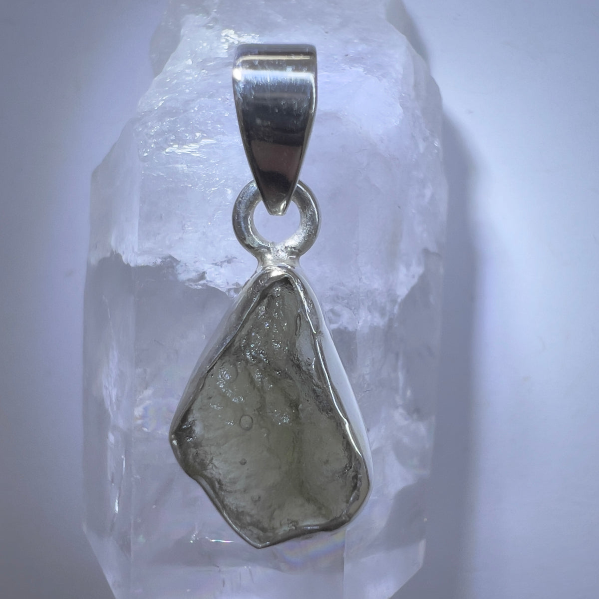 Sterling Silver Moldavite Pendant | 1.60g | Chlum