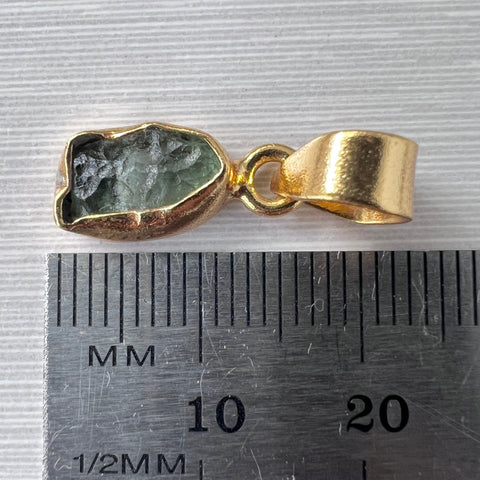 Gold Plated Moldavite Pendant | 1.29g | Chlum