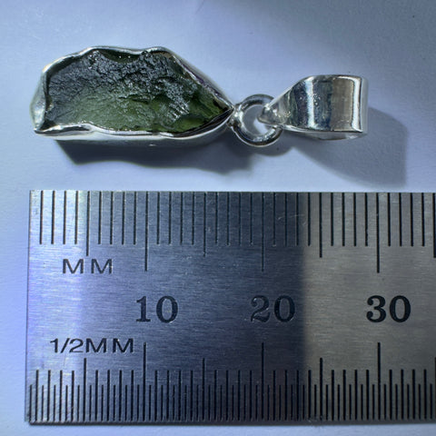 Sterling Silver Moldavite Pendant | 2.14g | Chlum