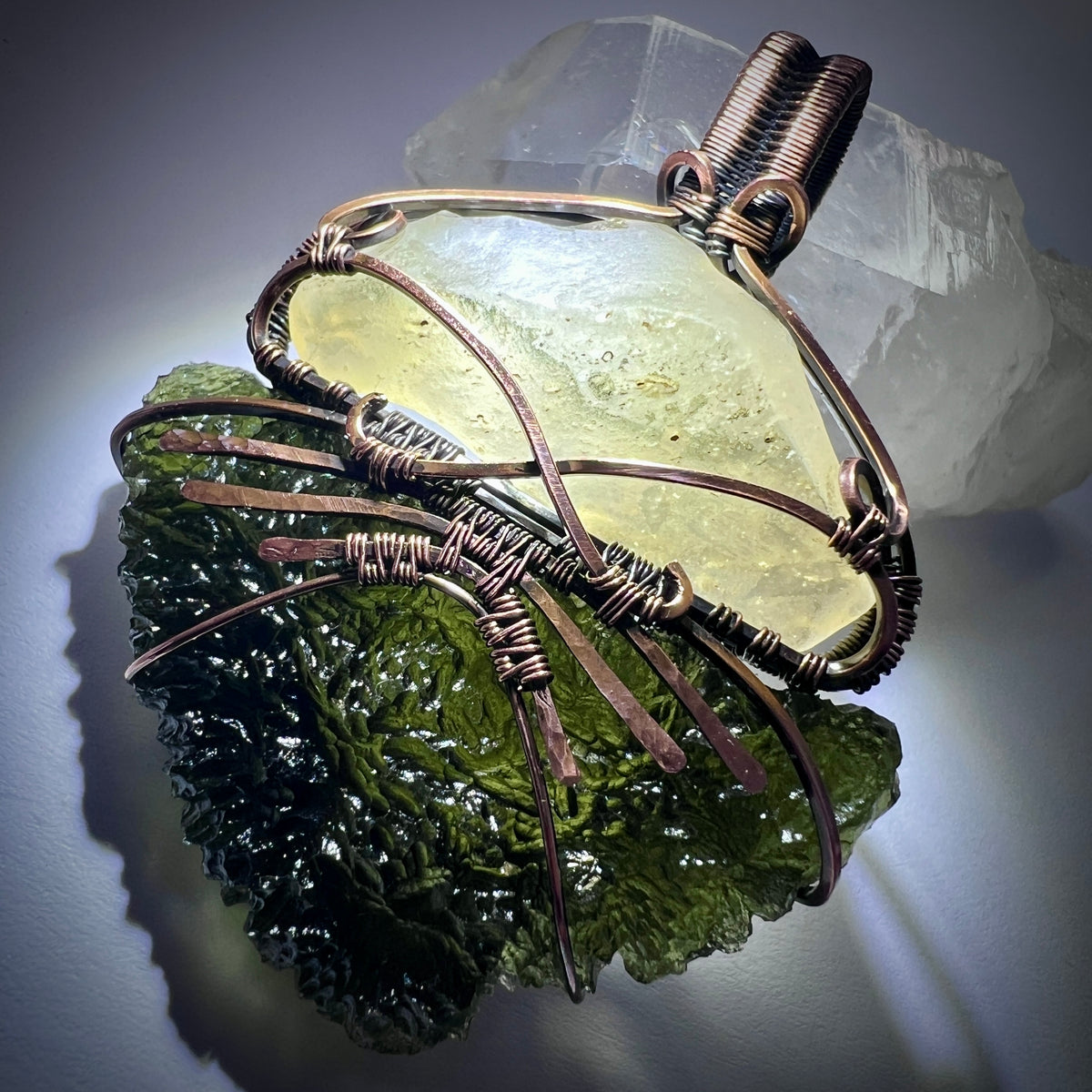 Copper Moldavite & LDG pendant | 14.31g | Maly Chlum