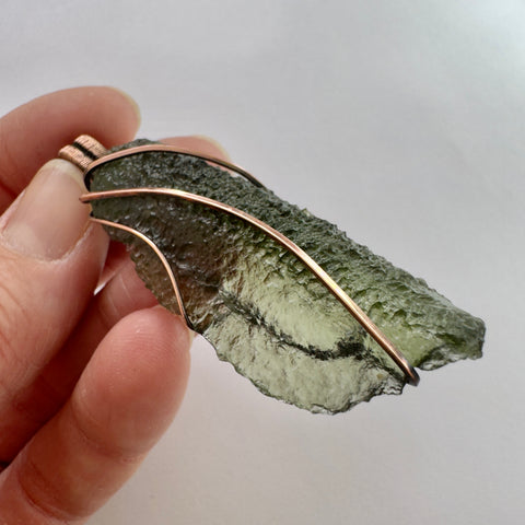 Moldavite Copper Pendant | 6.78g | Marouskovo Pole