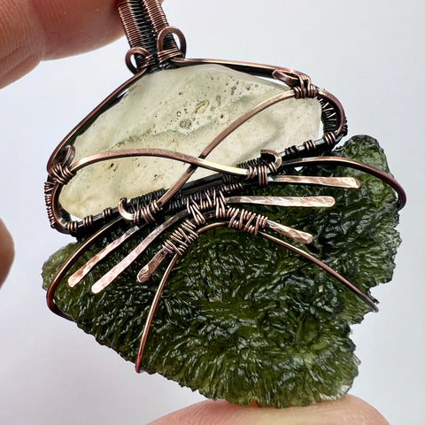 Copper Moldavite & LDG pendant | 14.31g | Maly Chlum