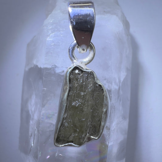 Sterling Silver Moldavite Pendant | 1.56g | Chlum