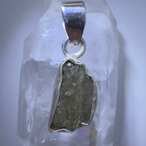 Sterling Silver Moldavite Pendant | 1.56g | Chlum