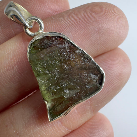 Sterling Silver Moldavite Pendant | 2.93g | Chlum