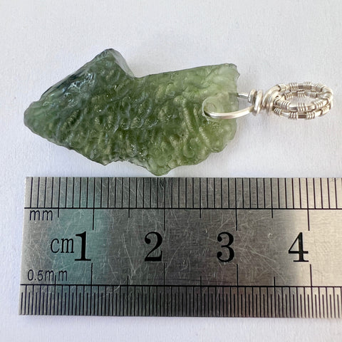 3.09g Moldavite Pendant - Silver Bale
