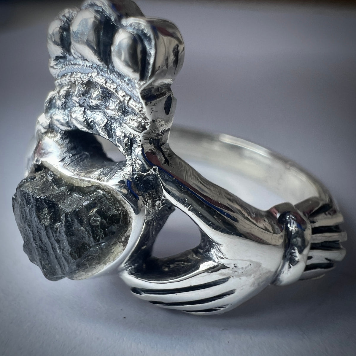 Sterling Silver Moldavite Ring | 0.5g | Size 8.5