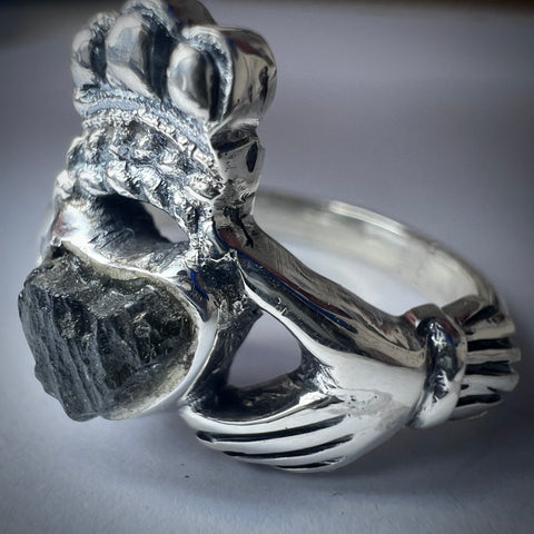 Sterling Silver Moldavite Ring | 0.5g | Size 8.5
