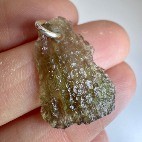 Silver Moldavite Pendant | 1.39g | Chlum