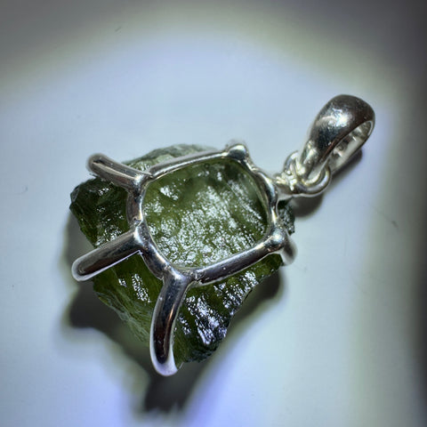 Sterling Silver Moldavite Pendant | 2.45g | Chlum