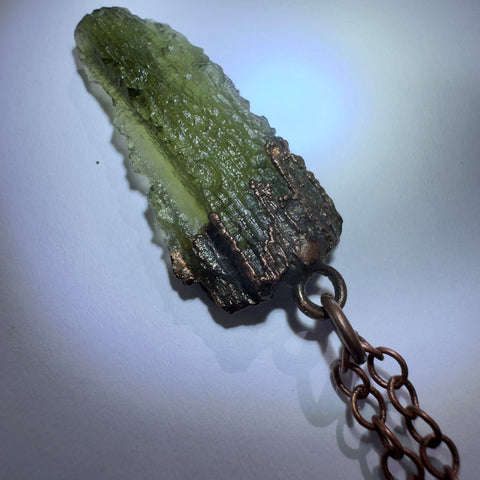 Copper Electroformed Moldavite Pendant | 2.23g | Chlum