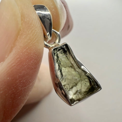 Sterling Silver Moldavite Pendant | 1.5g | Chlum
