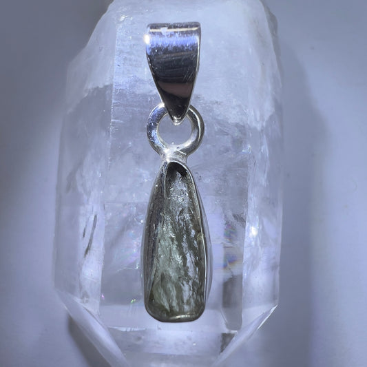 Sterling Silver Moldavite Pendant | 1.27g | Chlum