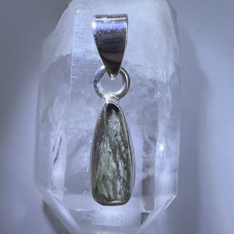 Sterling Silver Moldavite Pendant | 1.27g | Chlum