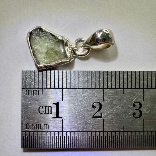 Sterling Silver Moldavite Pendant | 1.35g | Chlum