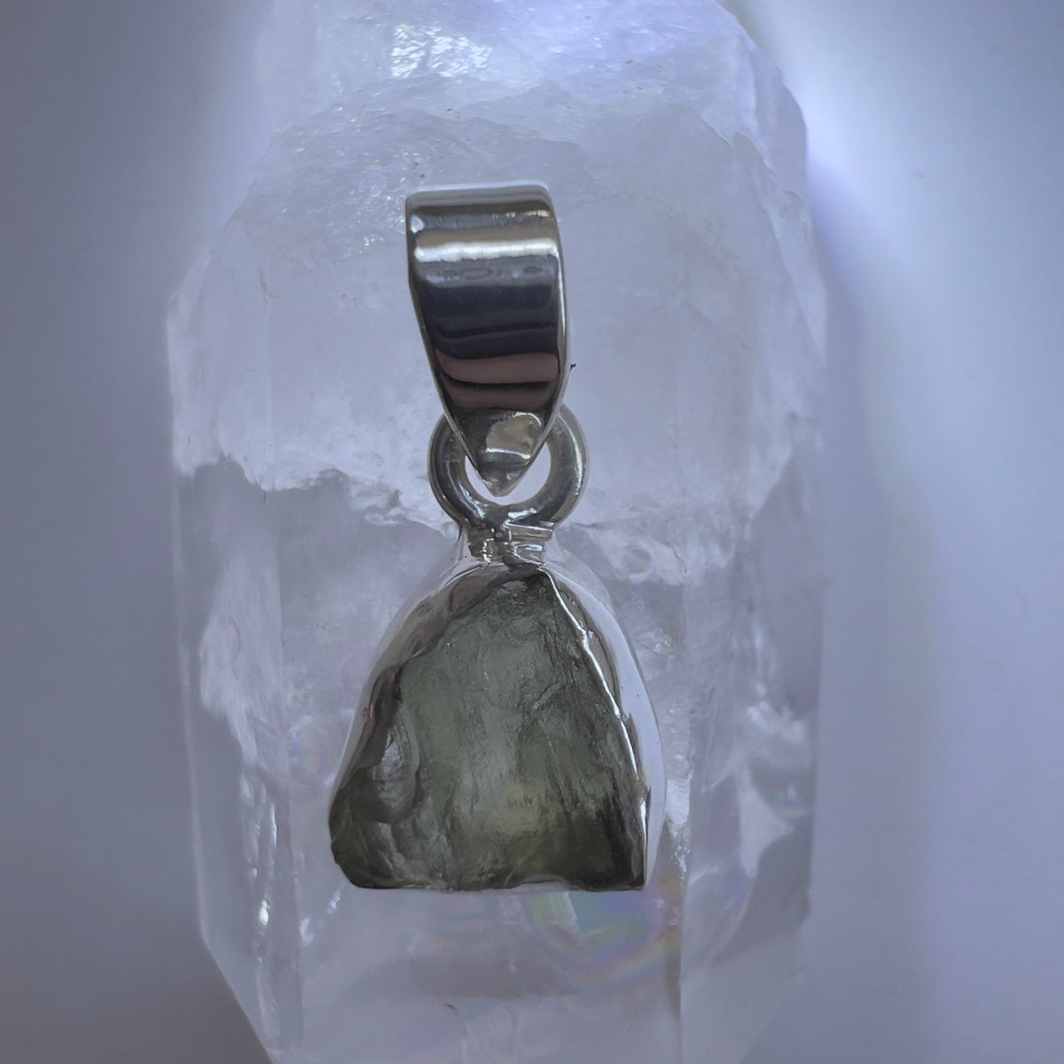 Sterling Silver Moldavite Pendant | 1.41g | Chlum