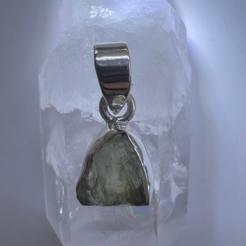 Sterling Silver Moldavite Pendant | 1.41g | Chlum