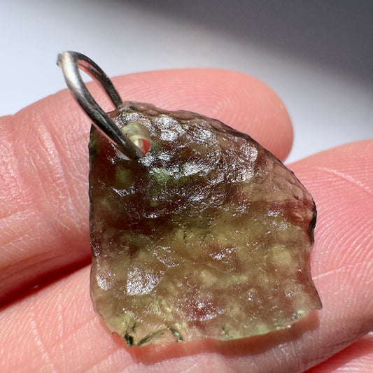 Sterling Silver Moldavite Pendant | 1.1g | Vrabce