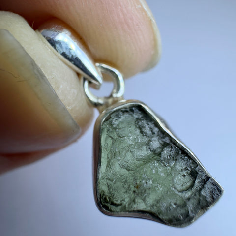 Sterling Silver Moldavite Pendant | 1.64g | Chlum