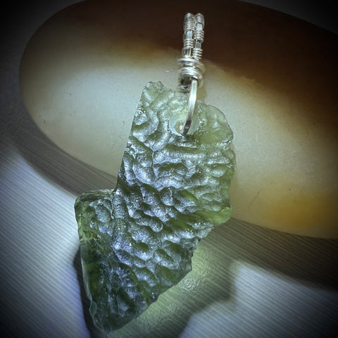3.09g Moldavite Pendant - Silver Bale