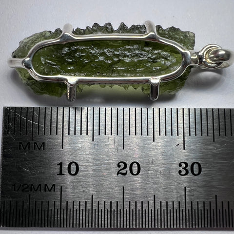 Sterling Silver Moldavite Pendant | 3.30g | Chlum