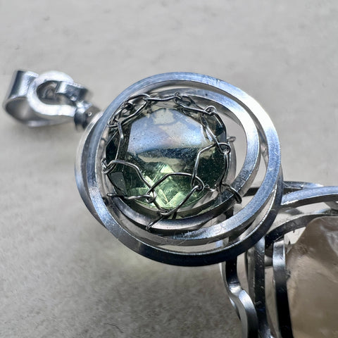 Faceted Moldavite & LDG Pendant I 0.7ct I Chlum