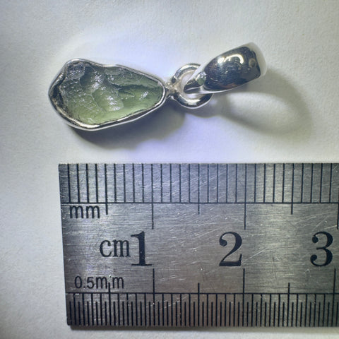 Sterling Silver Moldavite Pendant | 1.36g | Chlum