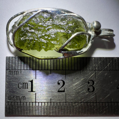 Soft Soldered Moldavite Pendant | 2.22g | Chlum