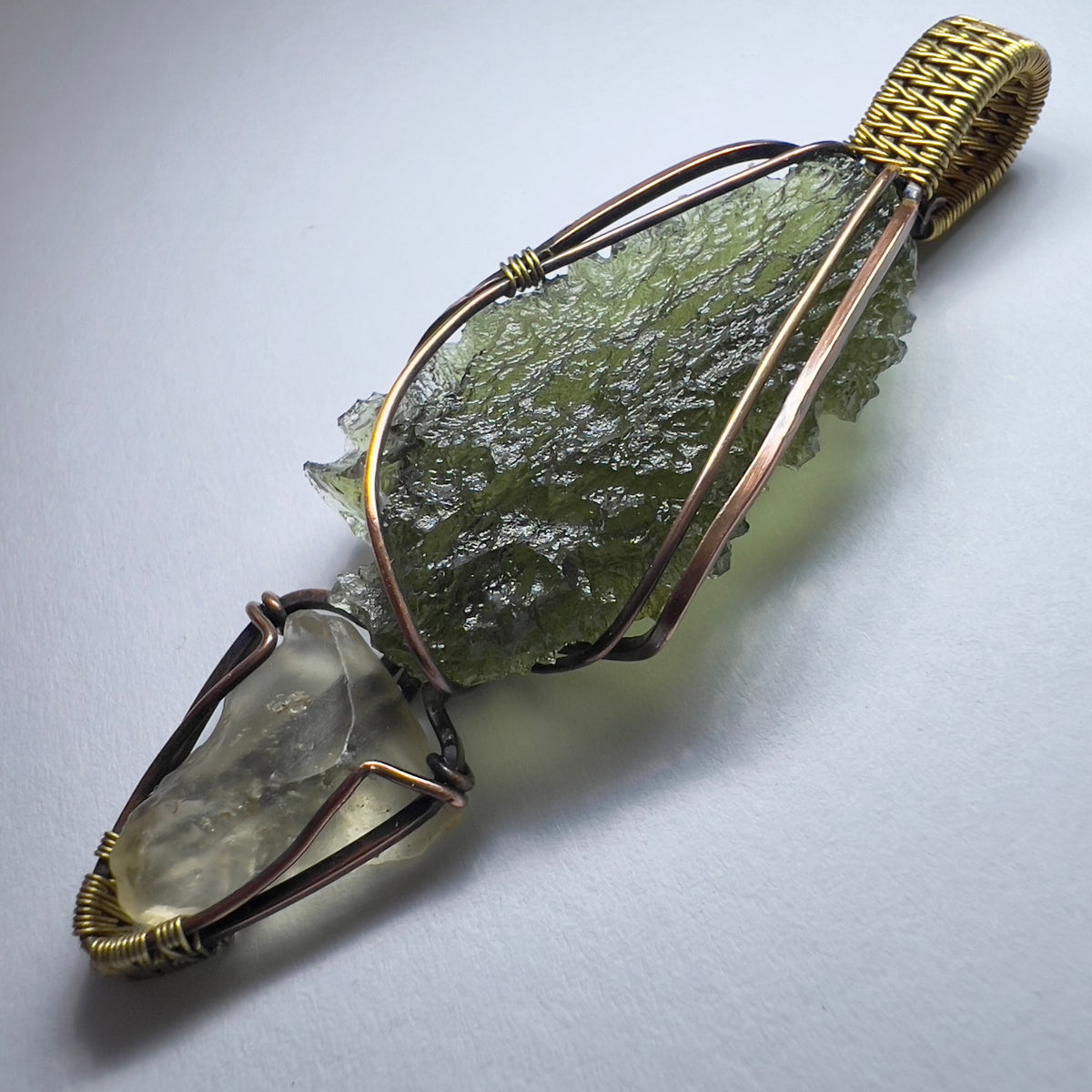 Moldavite & LDG Copper Pendant | 3.73g | Marouskovo Pole