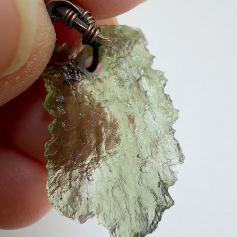 Copper Moldavite Pendant |  1.13g | Marouskovo Pole