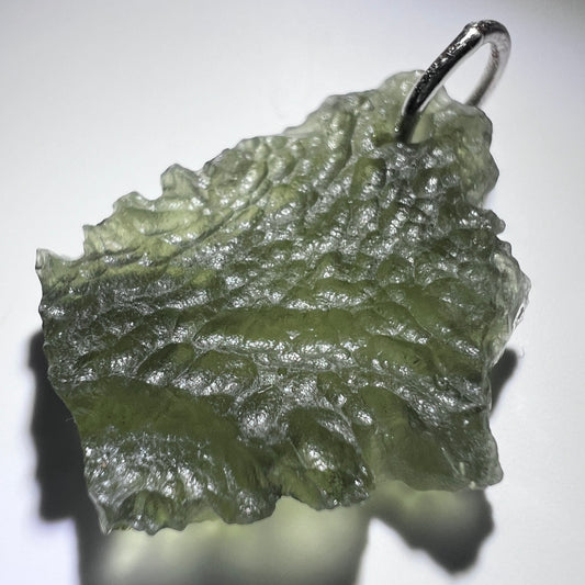 2.23g Natural Moldavite Sterling Silver Pendant