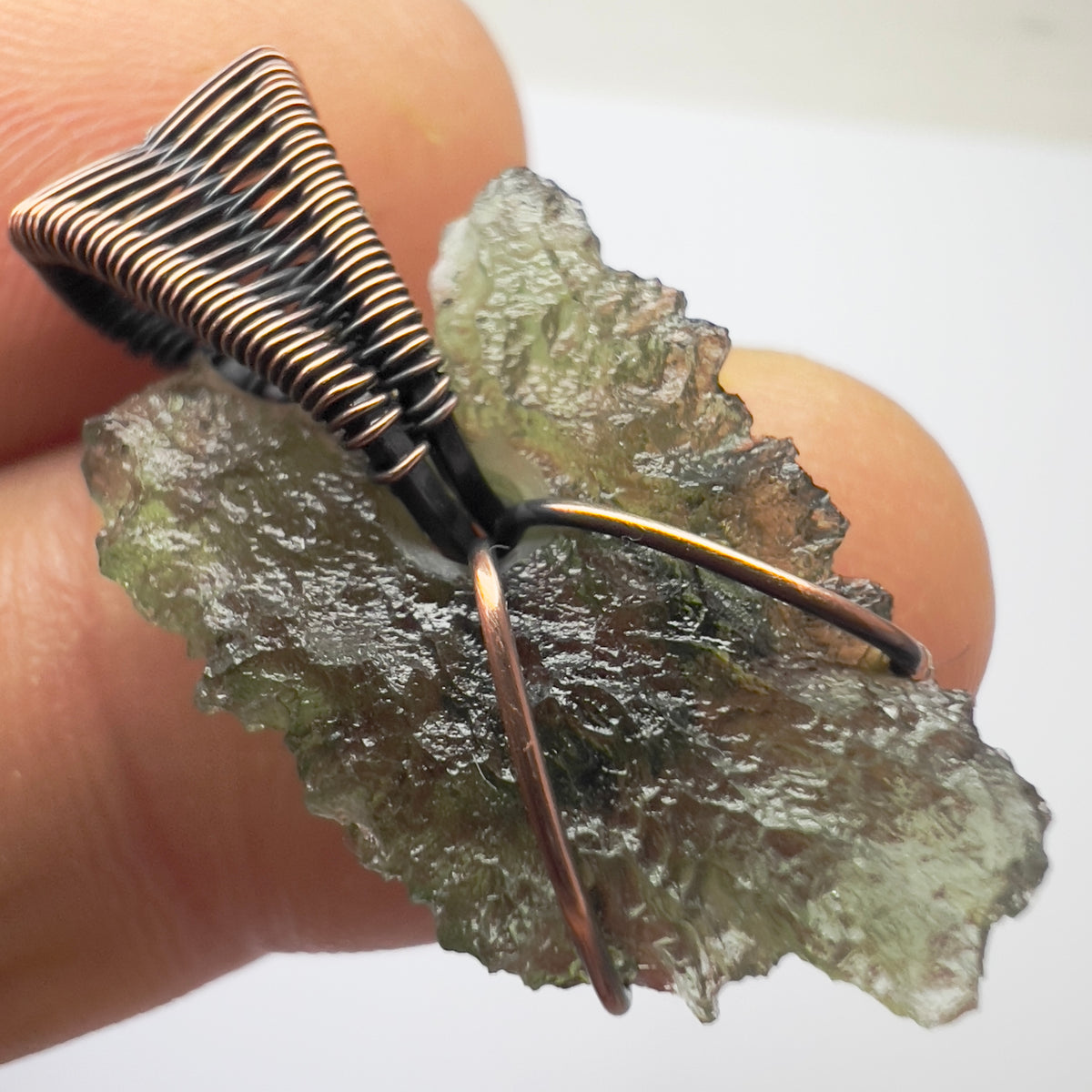 Moldavite & Copper Pendant 1.4g