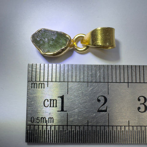 Gold Plated Moldavite Pendant | 1.31g | Chlum