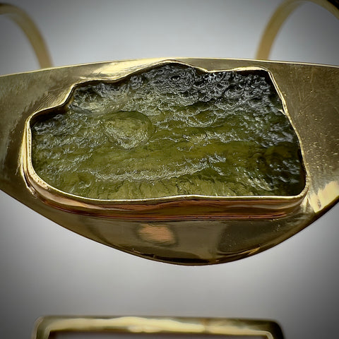 Gold Plated Moldavite Bracelet | 1.6g | Chlum