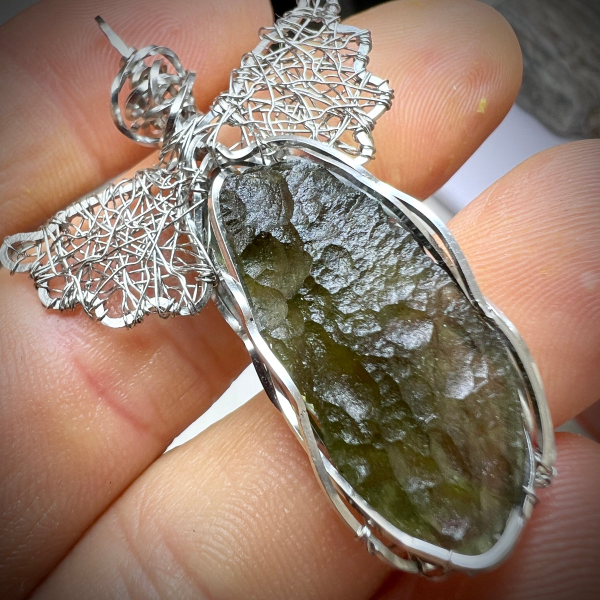 Moldavite Angel Pendant I 2.86g I Marouskovo Pole