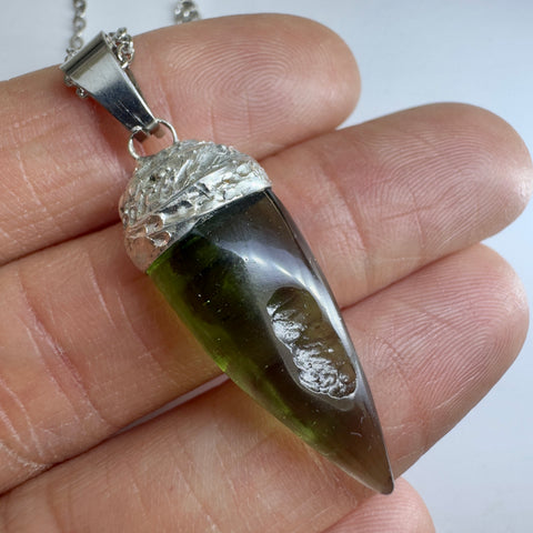 Faceted Moldavite Pendant | 3.92g | Chlum