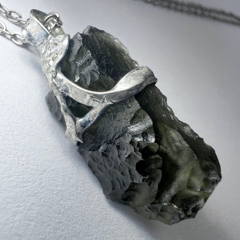 Soft Soldered Moldavite Pendant | 3.03g | Kosov