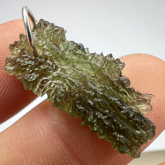 Sterling Silver Moldavite Pendant | 1.68g | Maly Chlum