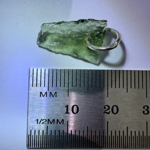 Sterling Silver Moldavite Pendant | 0.58g | Vrabce