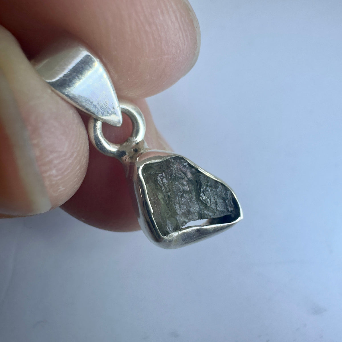 Sterling Silver Moldavite Pendant | 1.32g | Chlum
