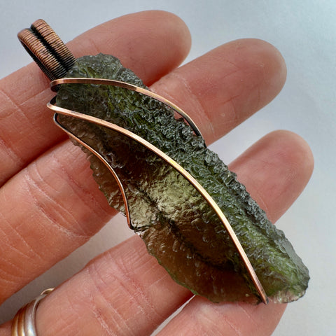 Moldavite Copper Pendant | 6.78g | Marouskovo Pole